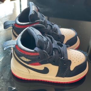 Red, Blue, and White Jordan 1s